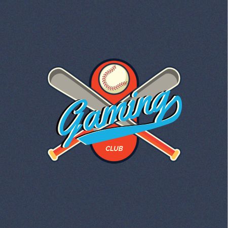 Baseball Club Emblem with Bits and Ball Logo Design Template