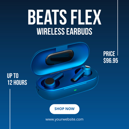 Offer Price for Wireless Headphone Model Instagram Design Template