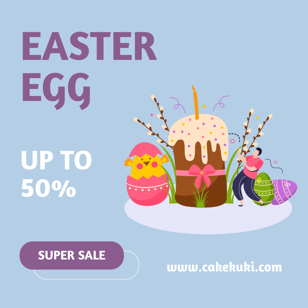 Modèle de visuel Easter Egg Discount - Instagram