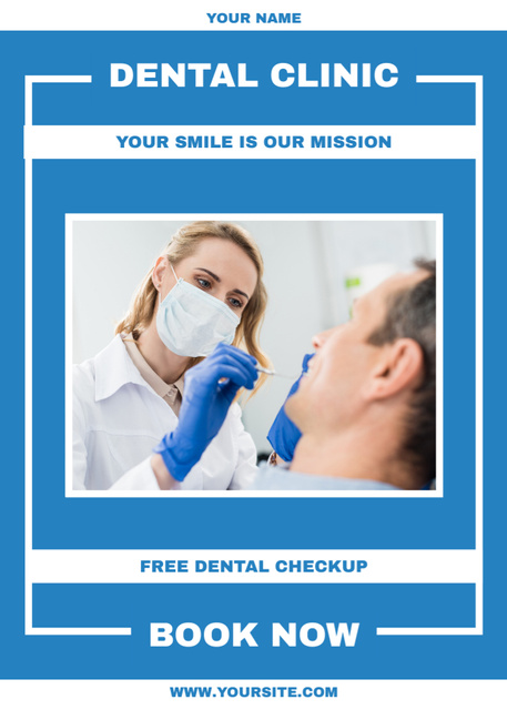 Man in Dental Clinic Flayer Design Template