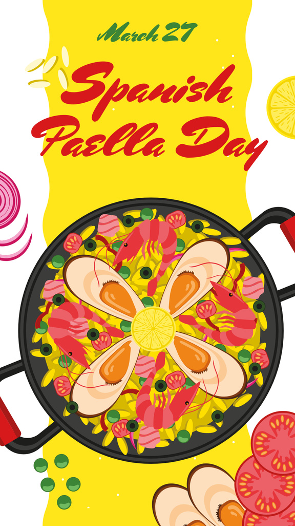 Plantilla de diseño de Spanish Paella Day dish Instagram Story 