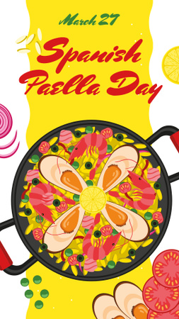 Spanish Paella Day dish Instagram Story Design Template