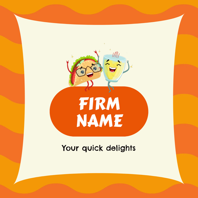Plantilla de diseño de Fast Restaurant Promotion With Funny Characters Animated Logo 