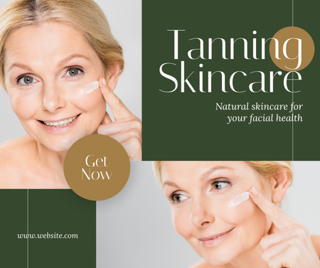 Tanning Skincare for Aging Skin Facebook Design Template