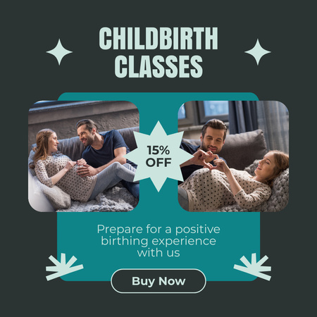 Childbirth Classes Offer with Discount Instagram AD Design Template