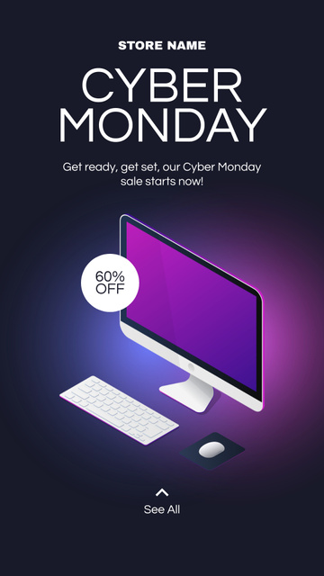 Gadgets Sale on Cyber Monday with Computer Instagram Story Design Template