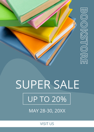 Ontwerpsjabloon van Flayer van Super Sale in Bookstore
