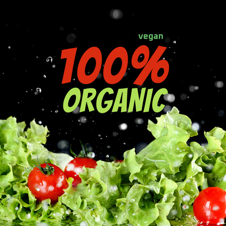 Fresh Cabbage and Tomatoes Instagram Design Template