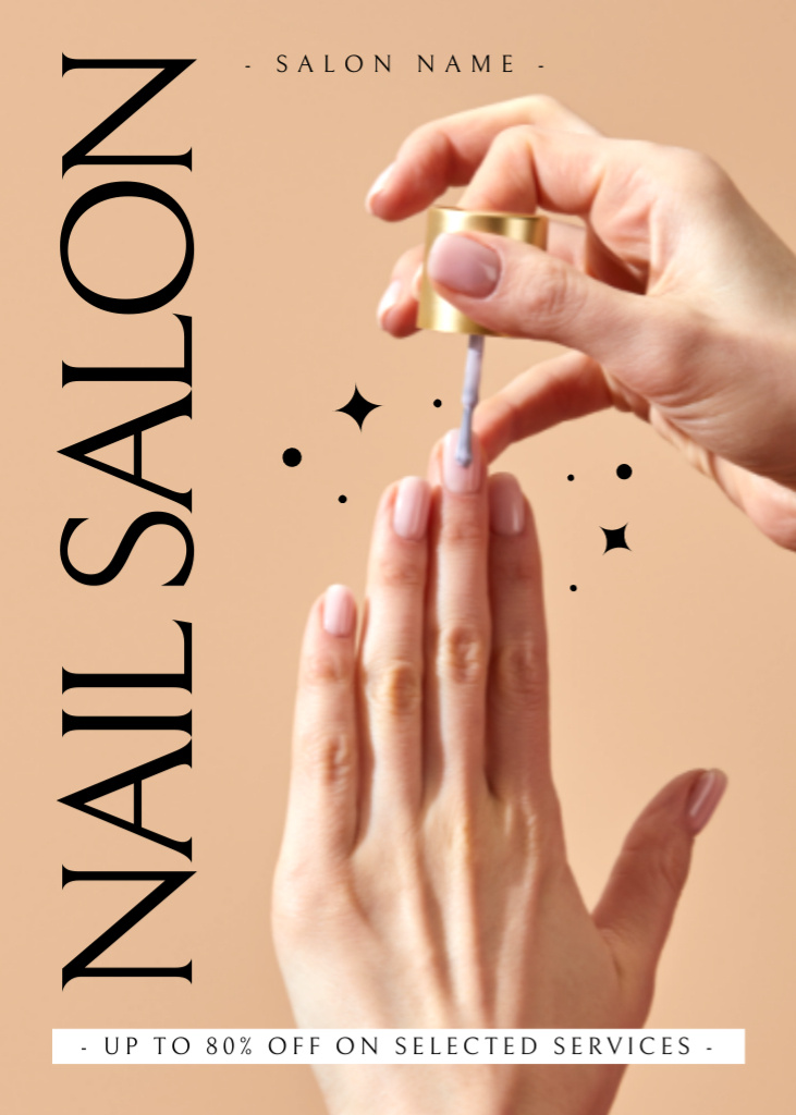 Ontwerpsjabloon van Flayer van Special Offer of Manicure in Nail Salon