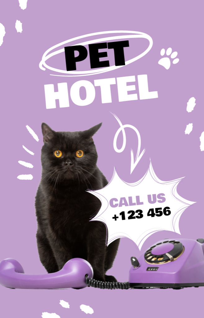 Template di design Pet Hotel's Ad with Black Cat IGTV Cover