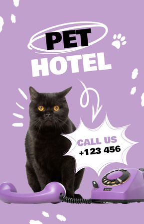 Реклама готелю для домашніх тварин з чорним котом IGTV Cover – шаблон для дизайну