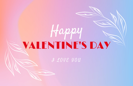 Ontwerpsjabloon van Thank You Card 5.5x8.5in van Valentine's Day Greeting on Pastel Gradient
