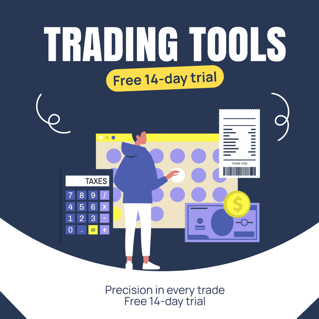 Designvorlage Free Two Week Trial to Use Stock Trading Tools für Instagram