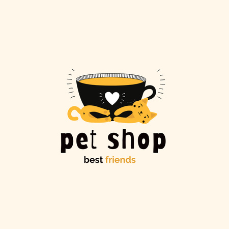 Pet Shop Goods Emblem Logo 1080x1080px Design Template
