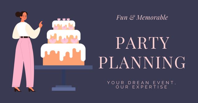 Planning Parties with Delicious Desserts Facebook AD – шаблон для дизайну