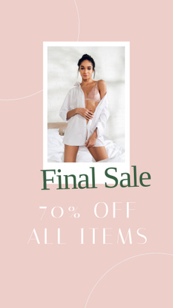 Fashion Sale with Woman in white Outfit Instagram Story Design Template