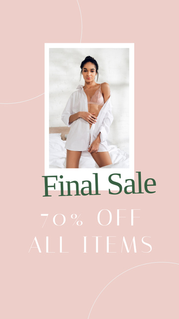 Designvorlage Fashion Sale with Woman in white Outfit für Instagram Story