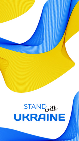 Designvorlage Schönes Bild der ukrainischen Flagge für Instagram Story