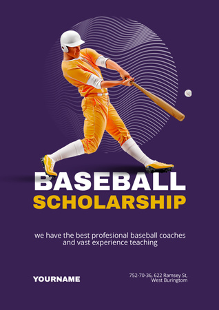 Beyzbol Eğitimi Teklifi Poster Tasarım Şablonu