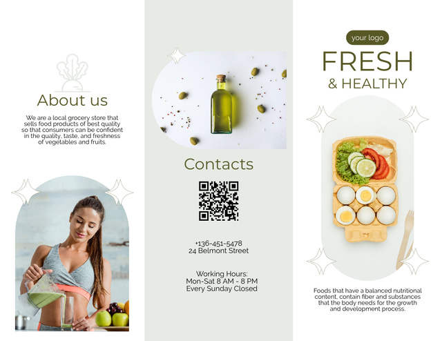 Fresh Grocery Sale Offer Brochure 8.5x11in tervezősablon