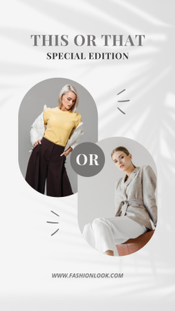 Female Fashion Clothes Collection Instagram Story Design Template