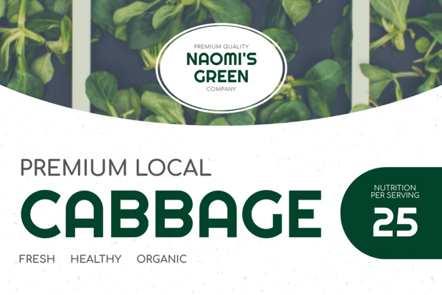 Ontwerpsjabloon van Label van Premium Local Cabbage