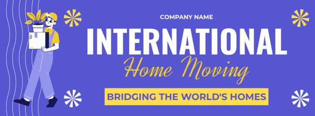 Services of International Home Moving Services Facebook cover Πρότυπο σχεδίασης