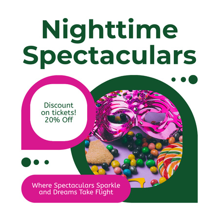 Nighttime Spectaculars On Carnival With Discounted Pass Instagram Design Template