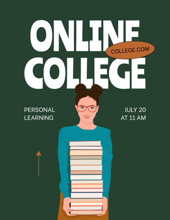 Online College Apply Announcement Flyer 8.5x11in Tasarım Şablonu