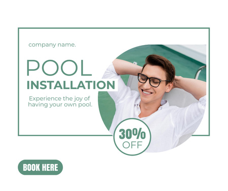 Plantilla de diseño de Offer Discounts on Pool Installation Services Facebook 