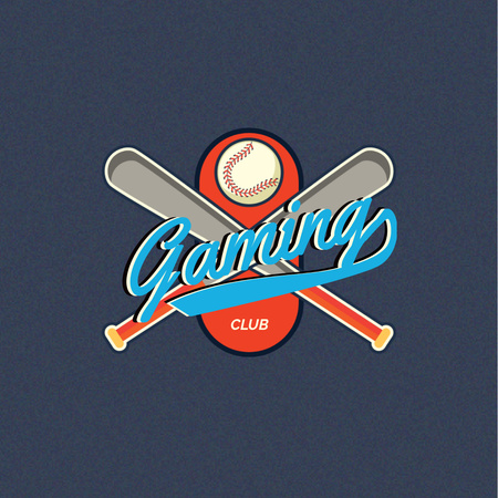 Emblema popular de clube de beisebol com pedaços e bola Logo Modelo de Design