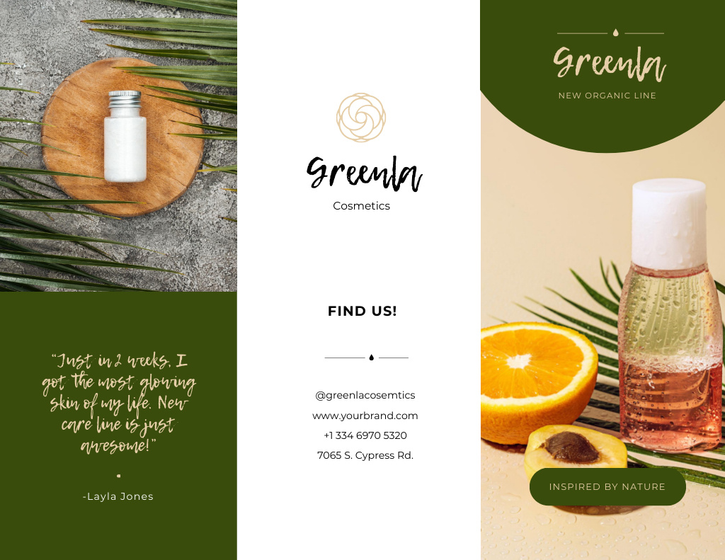 Natural Cosmetics Overview Brochure 8.5x11in – шаблон для дизайна