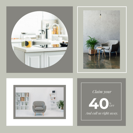 Designvorlage Bieten Sie Rabatte auf Wohnmöbel an für Instagram