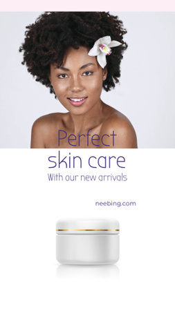 Designvorlage Anzeige für Hautpflegeprodukte Frau mit Creme für Instagram Video Story