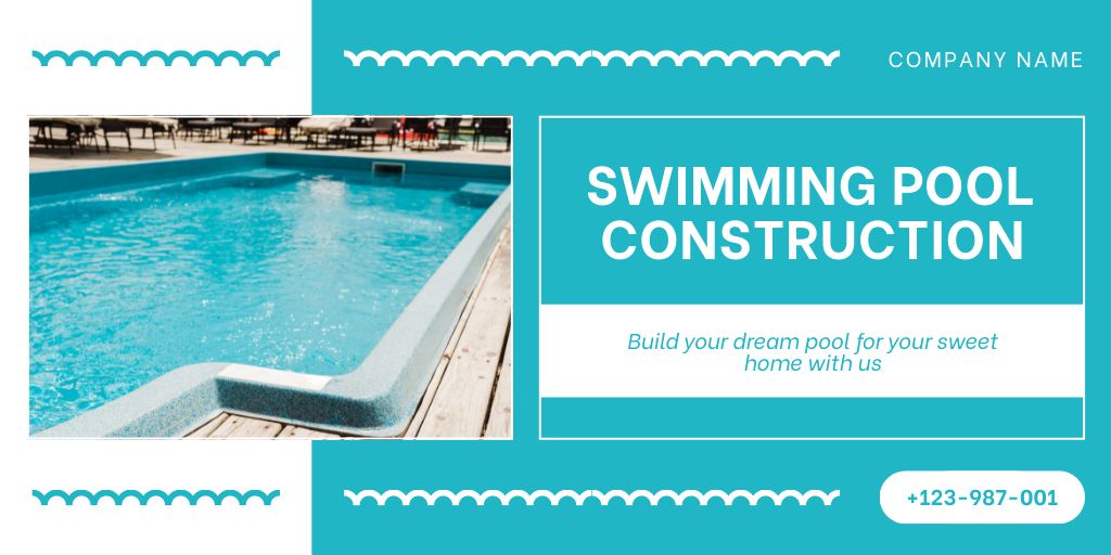 Innovative Swimming Pool Construction Services Twitter Šablona návrhu