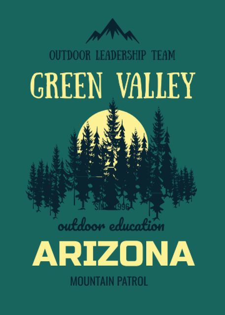Outdoor education program with Green Forest Flayer Modelo de Design