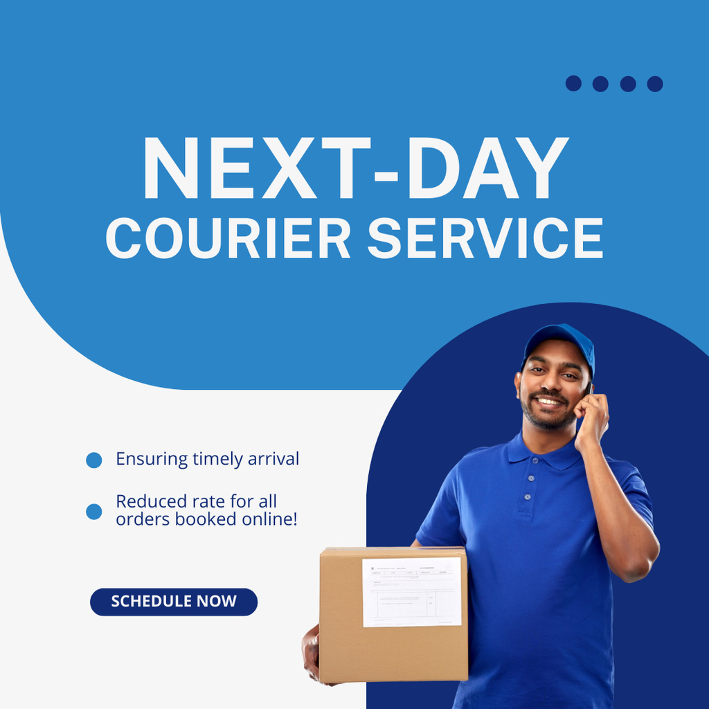 Get Your Parcel Next Day with Our Services Instagram Πρότυπο σχεδίασης