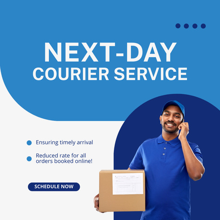 Get Your Parcel Next Day with Our Services Instagram Design Template