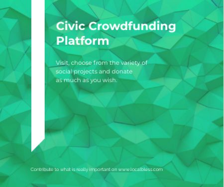 Civic Crowdfunding Platform Large Rectangle Design Template
