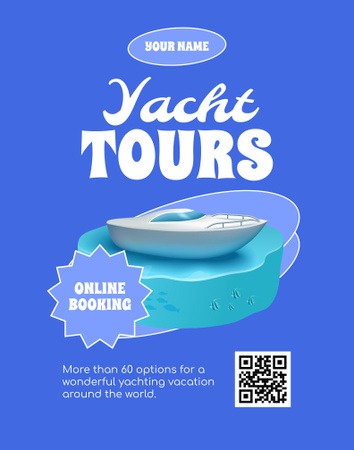 Yacht Tours Ad Poster 22x28in Design Template