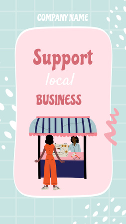 Поддержите местный бизнес Instagram Story – шаблон для дизайна