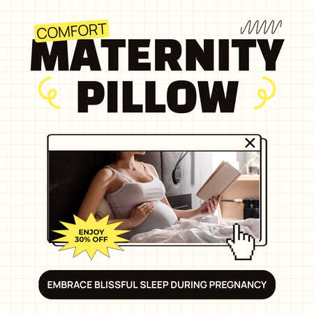 Modèle de visuel Vente d'oreillers de maternité pour un repos confortable pour les femmes enceintes - Instagram