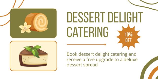 Discount on Catering Services for Luxury Desserts Twitterデザインテンプレート