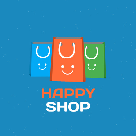Plantilla de diseño de Store Ad with Shopping Bags Logo 1080x1080px 