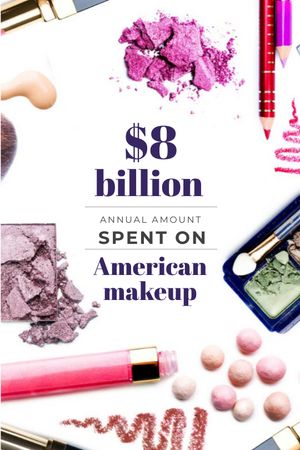 Plantilla de diseño de Makeup statistics with cosmetic products Tumblr 