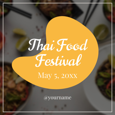 Thai Food Fesztivál bejelentése Instagram tervezősablon
