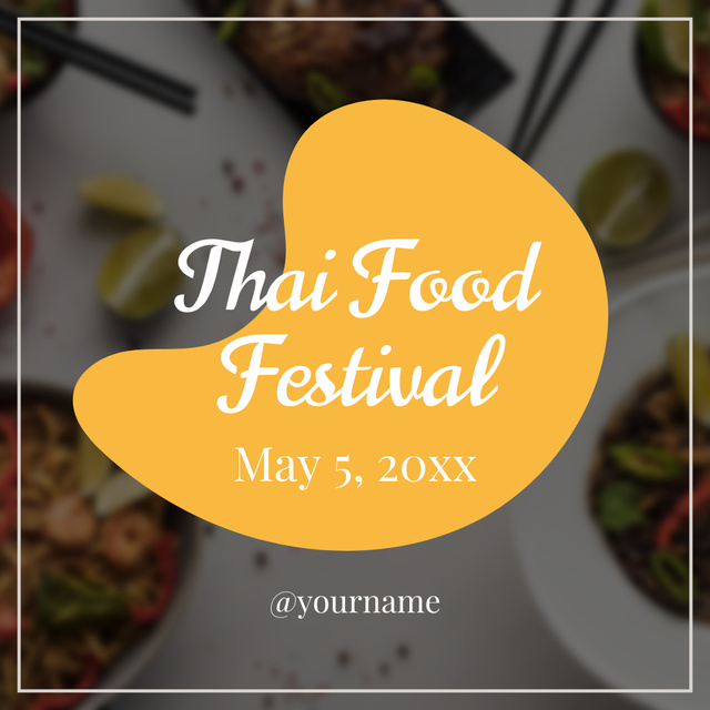 Thai Food Festival Announcement Instagram Šablona návrhu