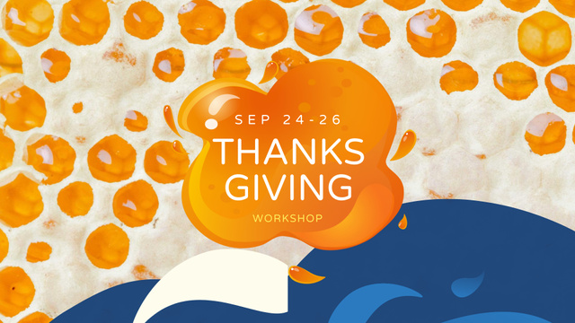 Thanksgiving Holiday Celebration Announcement FB event cover Design Template