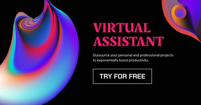 Ontwerpsjabloon van Facebook AD van Free Trial of Virtual Assistant