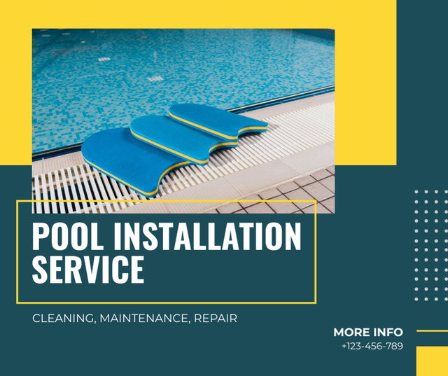 Pool Installation and Repair Services Facebookデザインテンプレート
